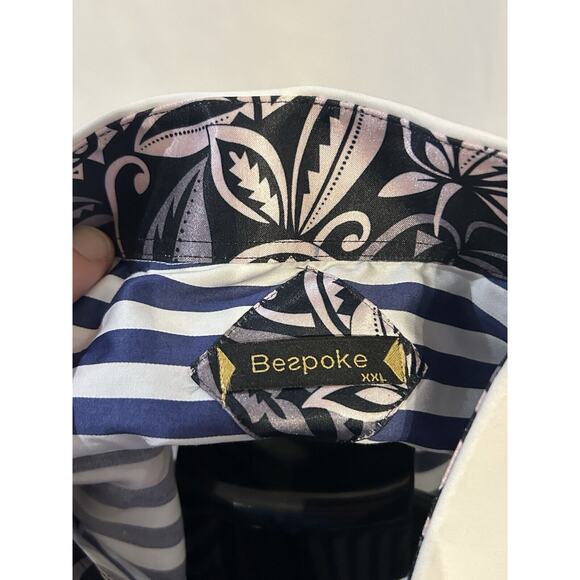 NWT Bespoke White and Blue Striped Button Up Shirt Men's size XXL - Picture 6 of 6